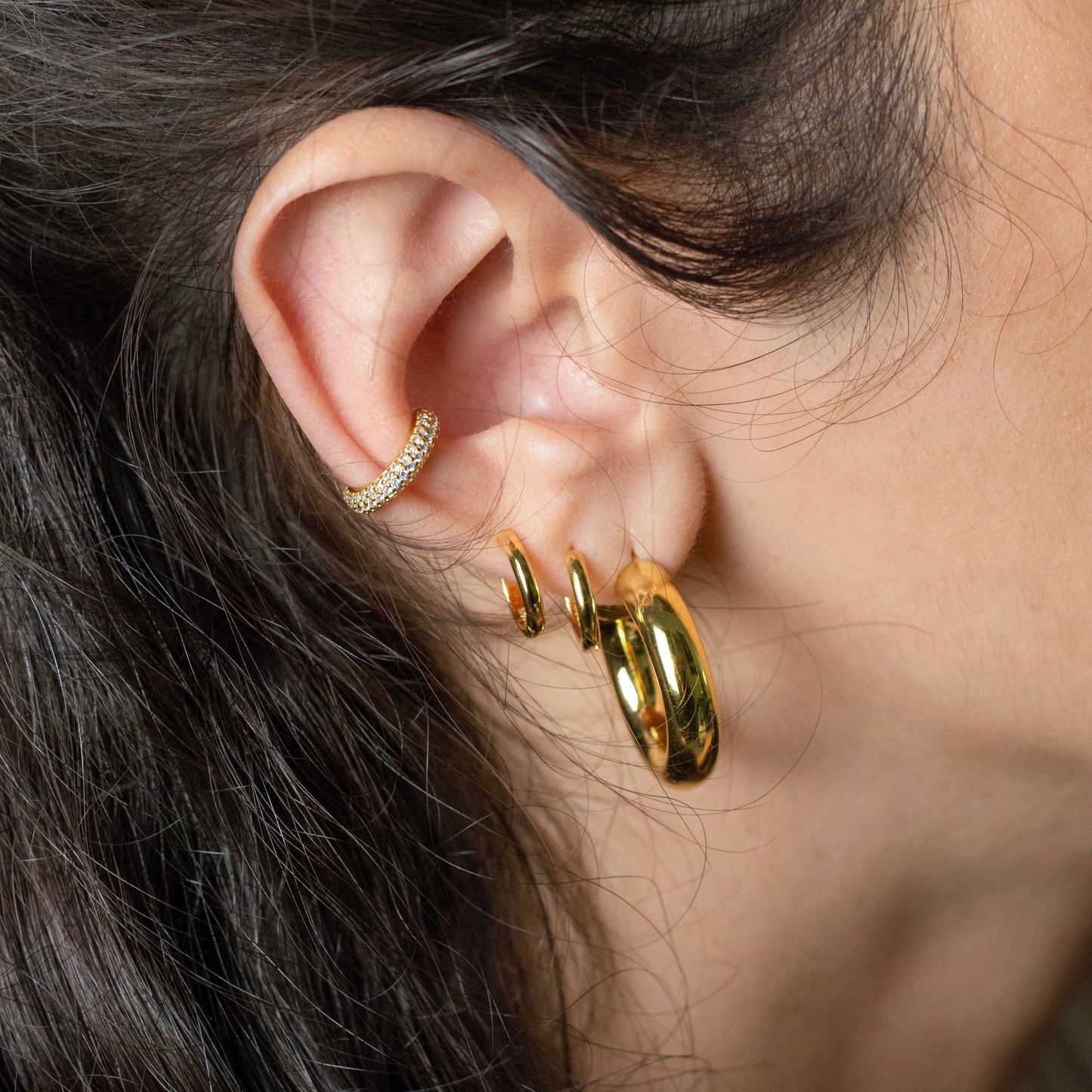 ORECCHINI EAR CUFF IN ORO E ZIRCONI MELANY