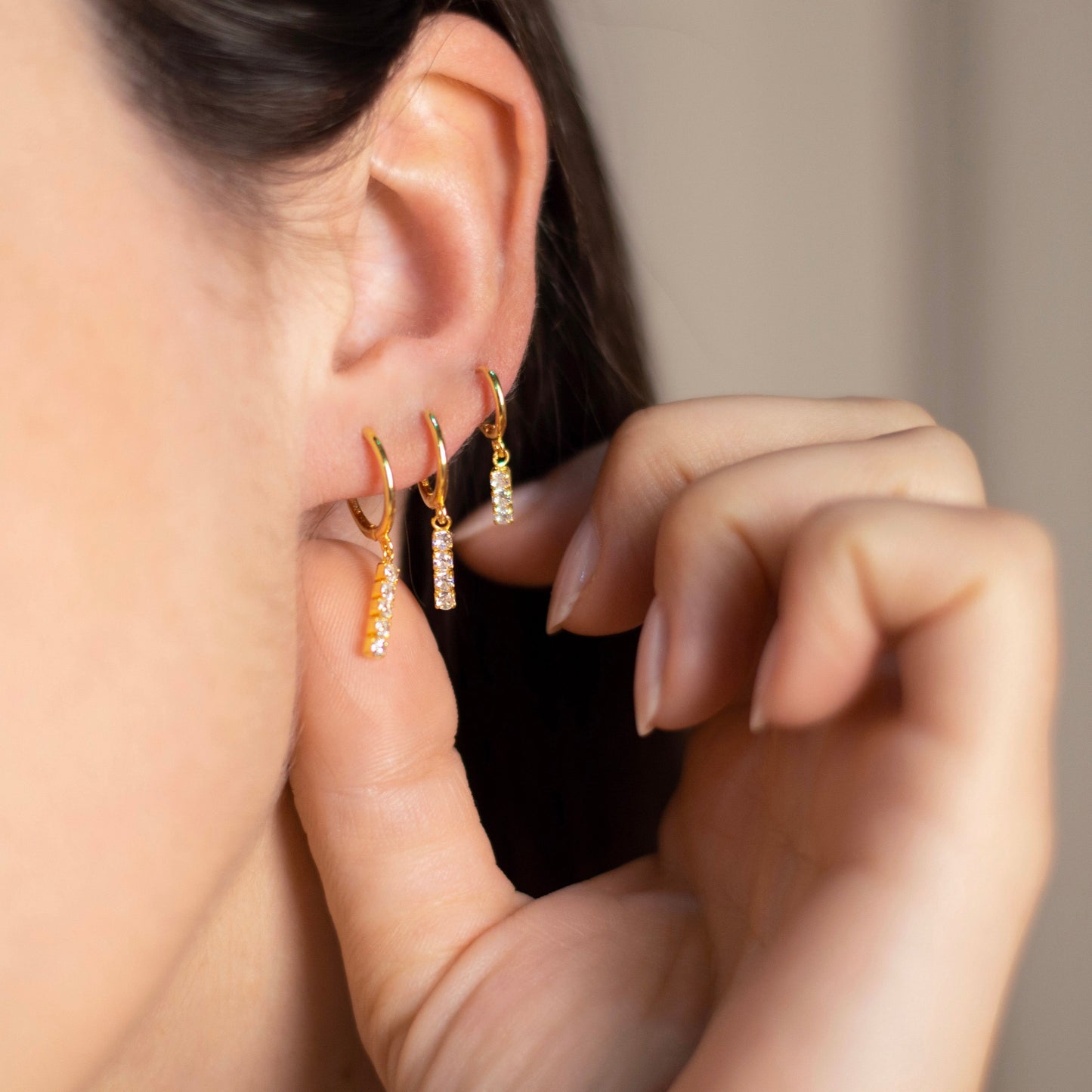 TRIS ORECCHINI HOOPS IN ORO LONDON