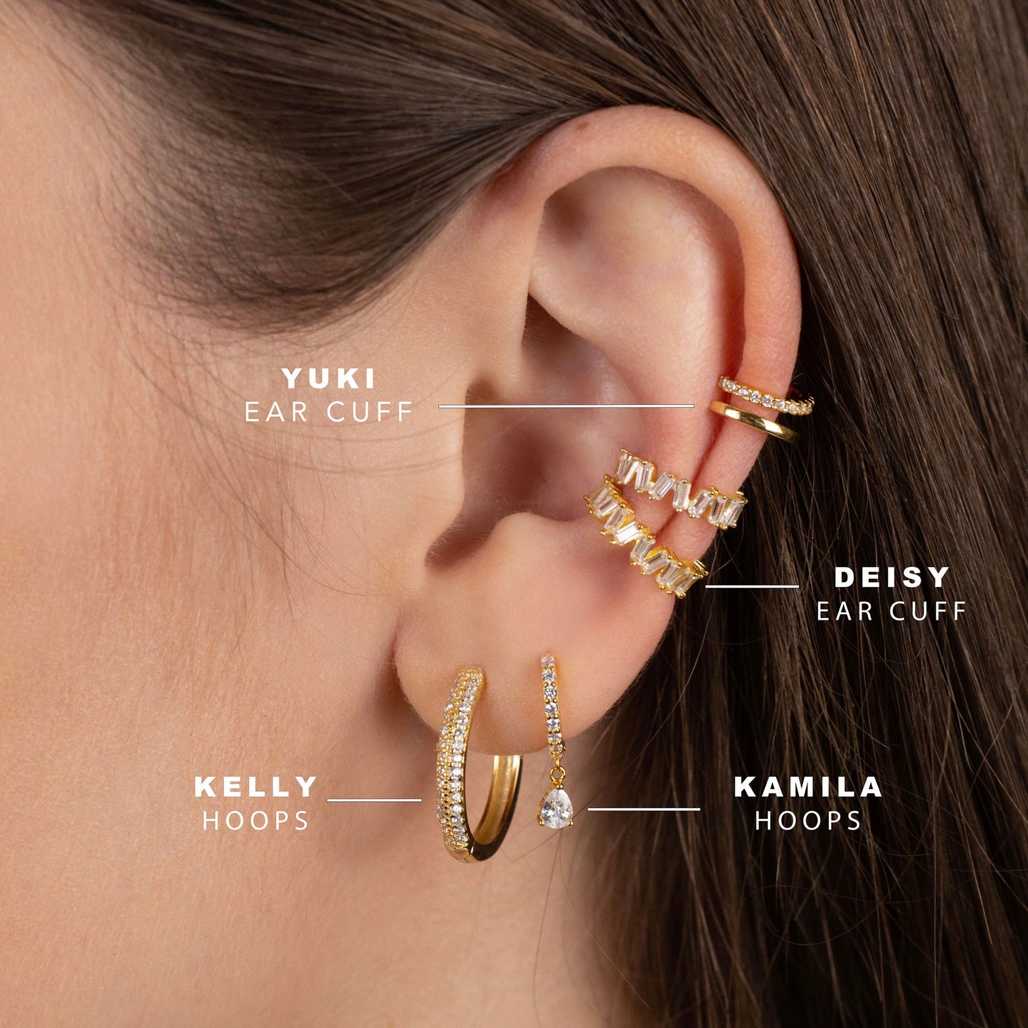 ORECCHINI EAR CUFF IN ORO DEISY