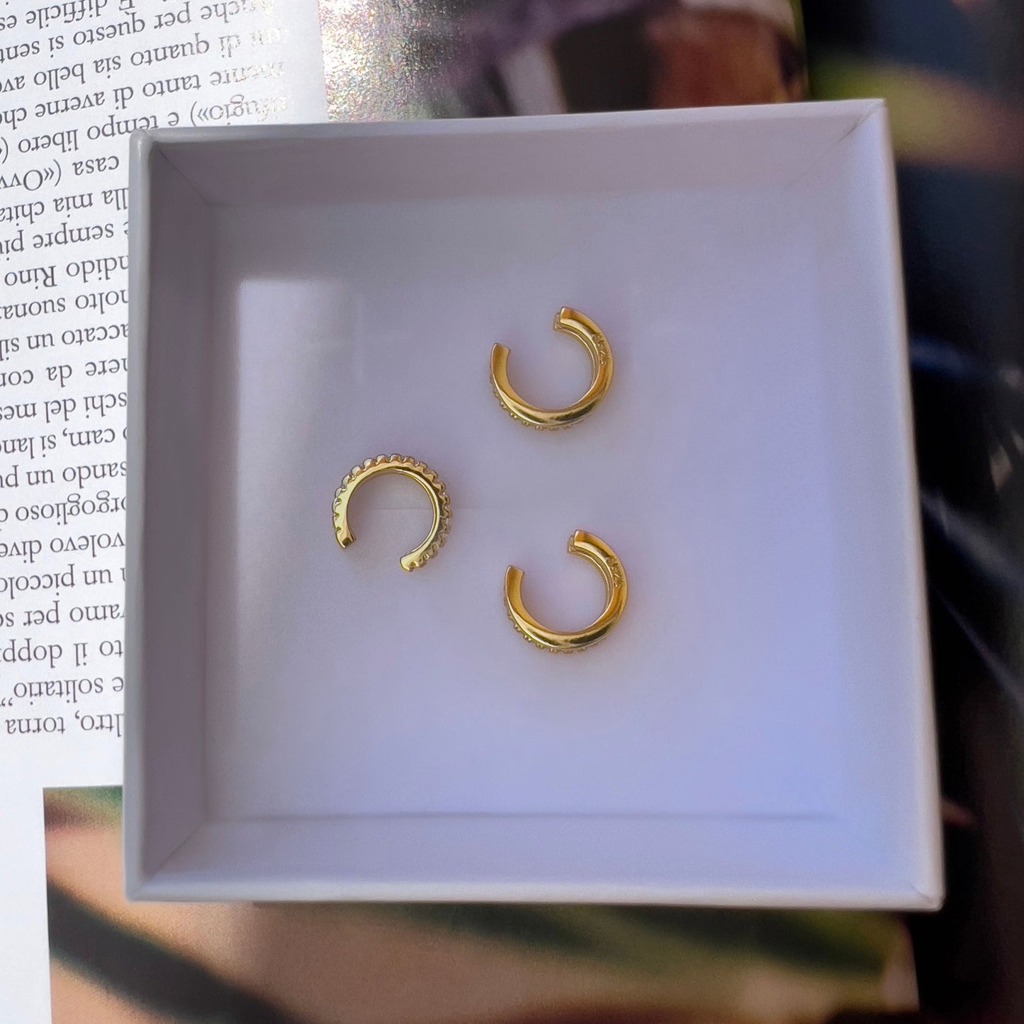 ORECCHINI EAR CUFF IN ORO E ZIRCONI YUKI