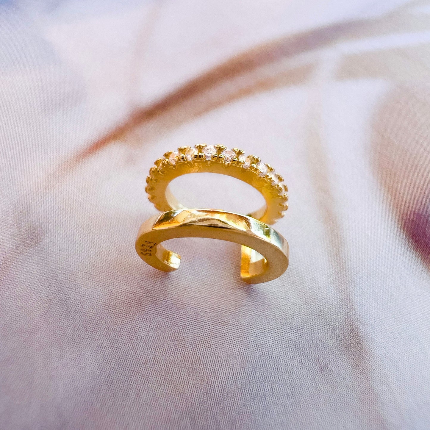 ORECCHINI EAR CUFF IN ORO E ZIRCONI YUKI
